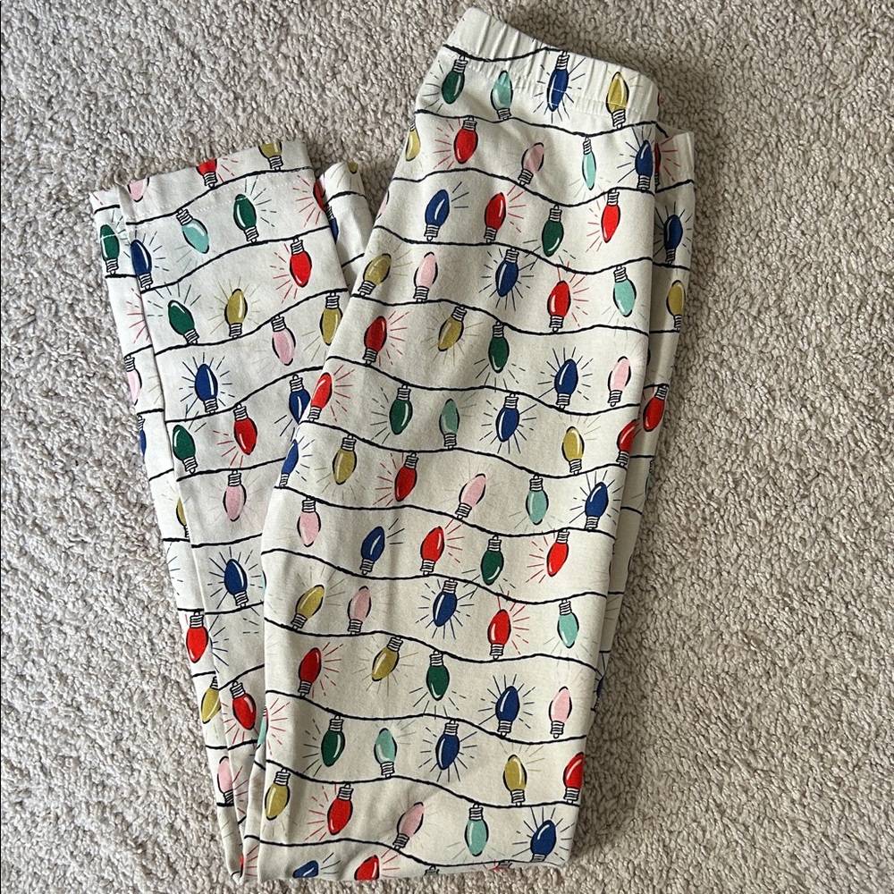 Hanna Andersson Girls Christmas Lights Leggings 140 10